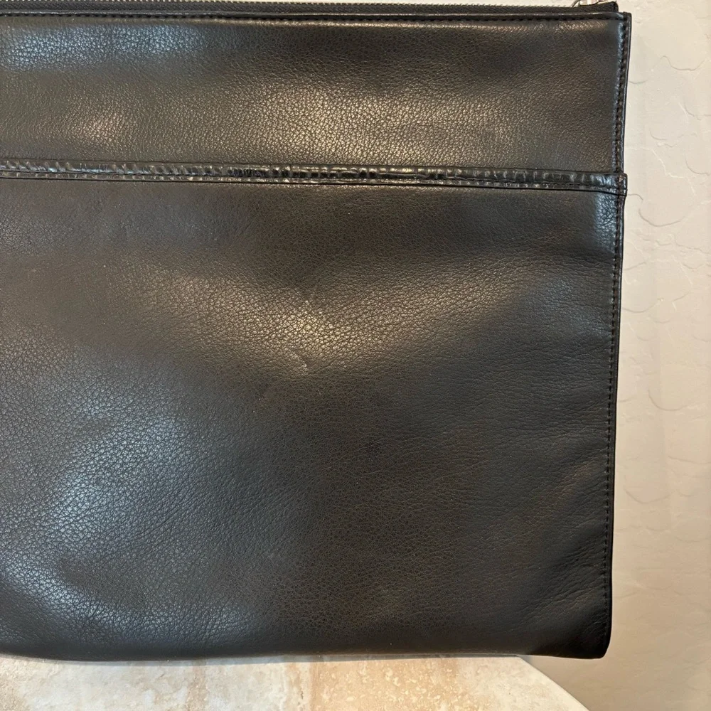 Levenger leather zip around laptop case